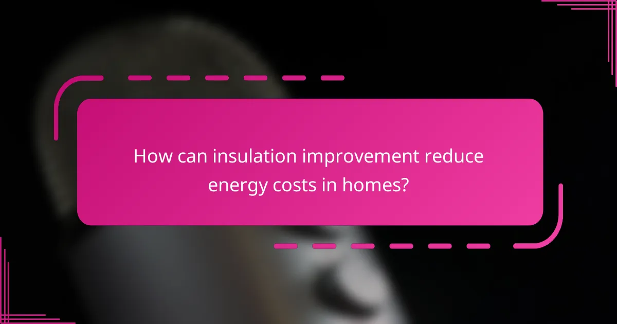 How can insulation improvement reduce energy costs in homes?