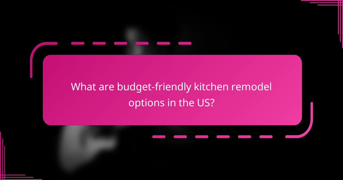 What are budget-friendly kitchen remodel options in the US?