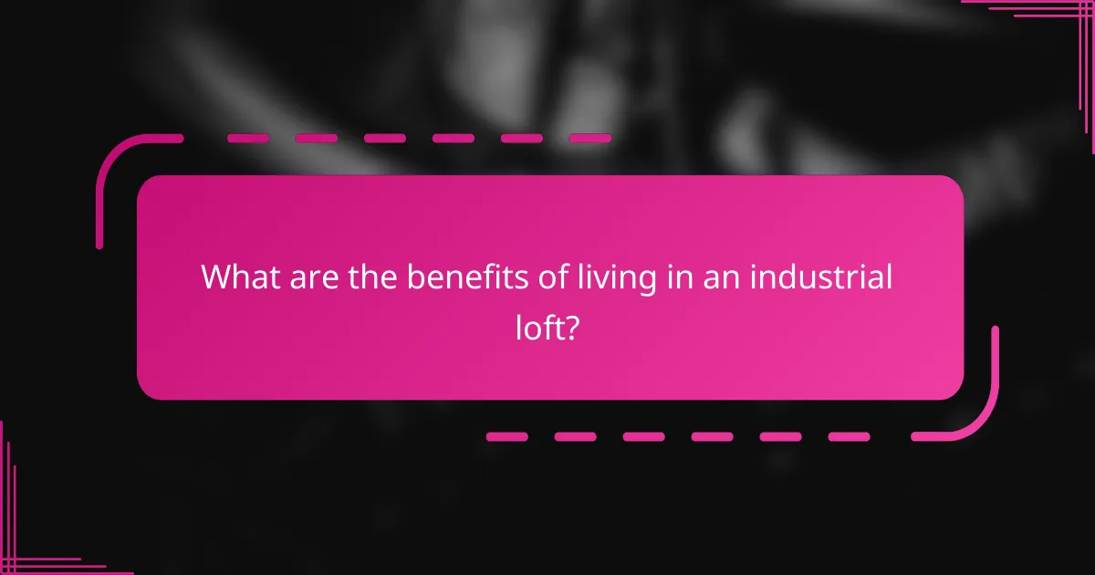 What are the benefits of living in an industrial loft?