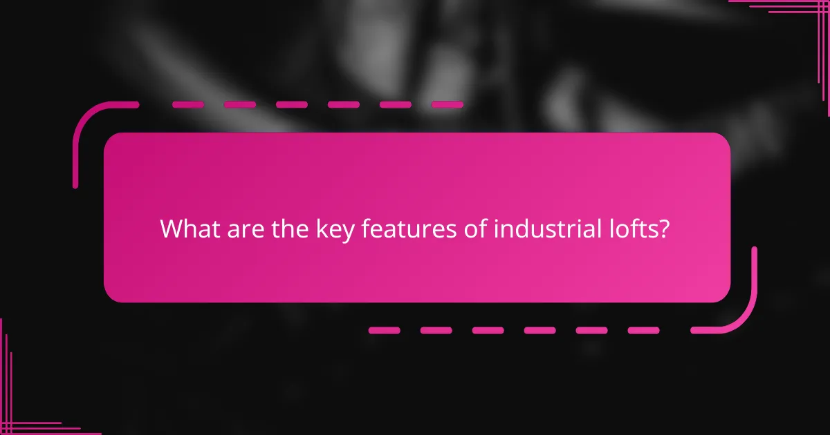 What are the key features of industrial lofts?